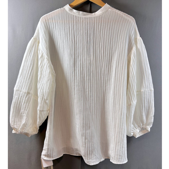 EAPHI NWT Romantic Minimalist Oversized Textured Gauzy Ethereal Balloon Sleeve - Picture 12 of 14